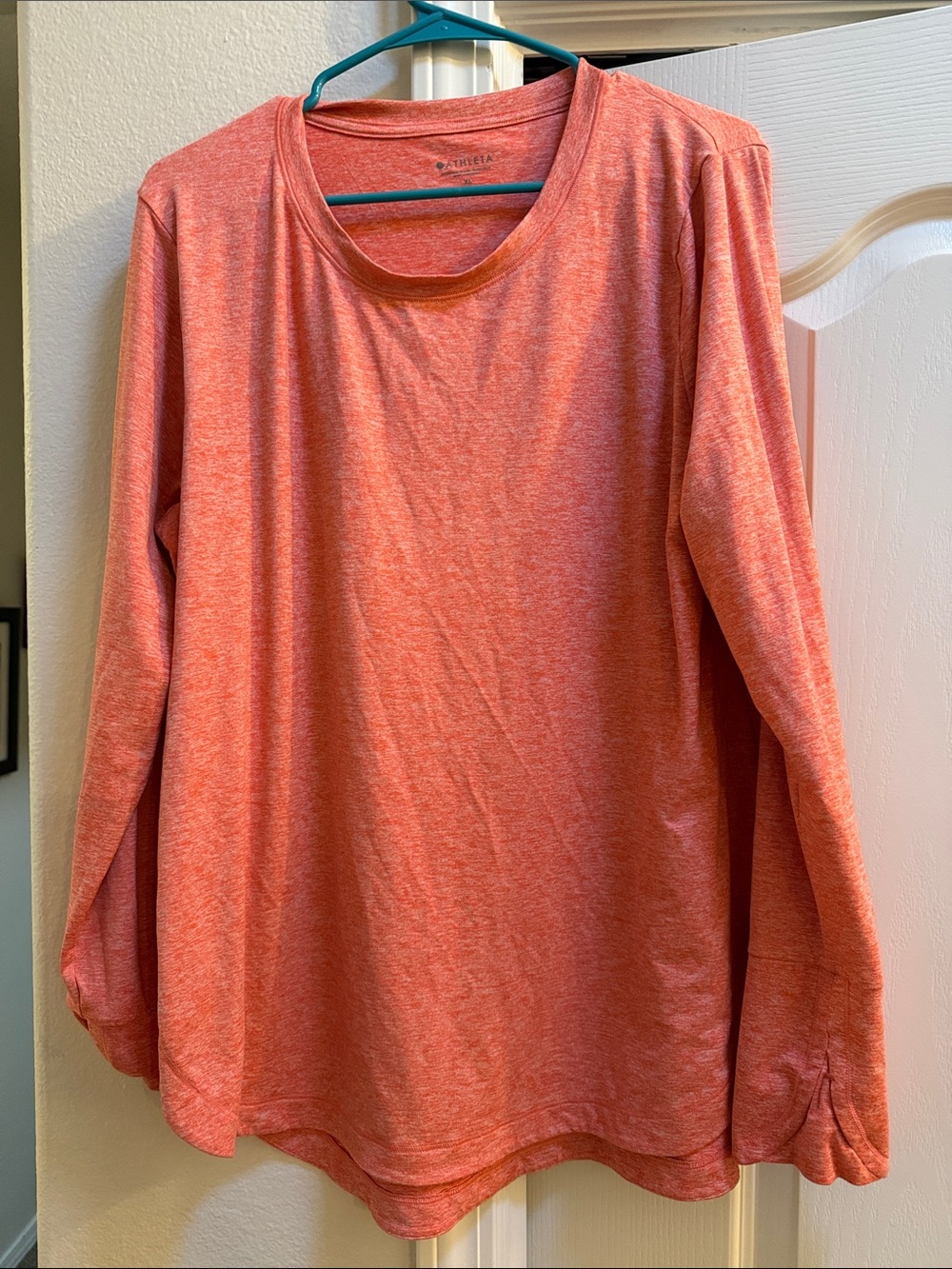 Athleta Women's Long Sleeve Tee in Coral